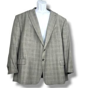 JOSEPH ABBOUD Men's Gray Micro Plaid Sport Coat Blazer Jacket 54 Short   Office